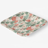 Rosafarbene Sage Rosa Kiefernfische Dächer und Bäu Pappteller (Gewinkelt)