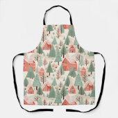 Rosafarbene Sage Rosa Kiefernfische Dächer und Bäu Schürze (Vorderseite)