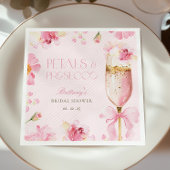 Rosafarbene Schleife Petals Prosecco Brautparty Serviette