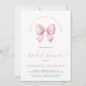 Rosafarbene Schleife - Sie heiratet: Brautparty Einladung (Vorderseite)