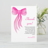 Rosafarbene Schleife - Sie knüpft den Knoten - Bra Dankeskarte (Stehend Vorderseite)