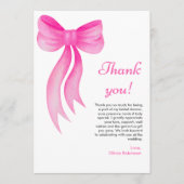 Rosafarbene Schleife - Sie knüpft den Knoten - Bra Dankeskarte (Vorderseite)