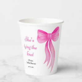 Rosafarbene Schleife - Sie knüpft den Knoten Jungg Pappbecher