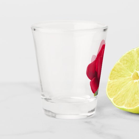 Rosafarbene Schnapsglas (Links)