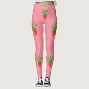 rosafarbene Venusfliegenfalle Leggings