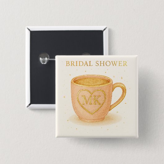 Rosafarbenen Kaffeetasse Button (Vorne & Hinten)