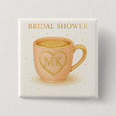 Rosafarbenen Kaffeetasse Button (Vorderseite)
