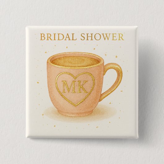 Rosafarbenen Kaffeetasse Button (Vorderseite)
