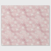 Rosafarbenen Schneeflocken Weihnachten Geschenkpapier (Flach)