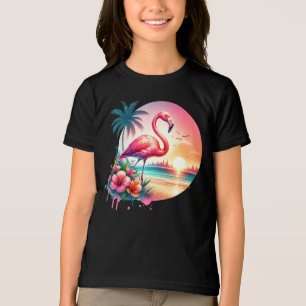 Rosafarbener Flamingo Sonnenuntergang Clipart-9393 Tri-Blend Shirt