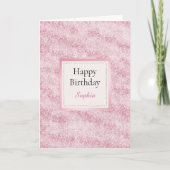 Rosafarbener Glitter-Geburtstag Karte (Vorderseite)