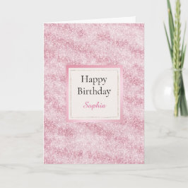 Rosafarbener Glitter-Geburtstag Karte