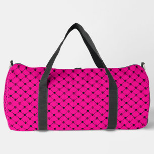 rosafarbener Halloween-Totenkopf-Kreuzknochen-Druc Duffle Bag