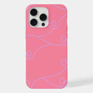 rosafarbener Herzliniendesign-iPhone-15-Hülle. iPhone 15 Pro Max Hülle