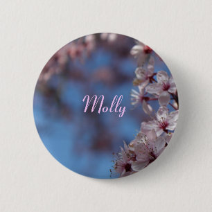 rosafarbener Kirschblüten-Name-Pin Button