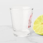 Rosafarbener Kristalllüster Schnapsglas (Links)