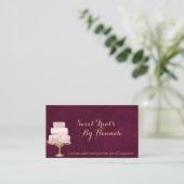 Rosafarbener Kuchen mit Florenz und Glitzer-Bäcker Visitenkarte (Stehend Vorderseite)