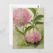 Rosafarbener Mädels Postkarte (Vorne/Hinten)