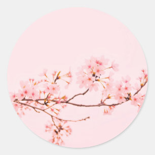 rosafarbener Marmor-Blumen-Aufkleber Runder Aufkleber