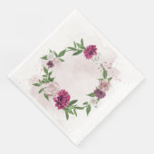 rosafarbener, mauver Blumenkranz Serviette (Ecke)