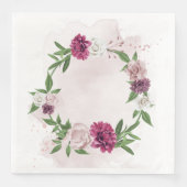 rosafarbener, mauver Blumenkranz Serviette (Vorderseite)