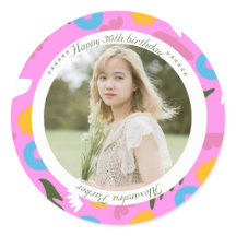 rosafarbener Name Geburtstag modern floral romanti