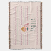 Rosafarbenes Ballerina "A" Monogramm Name Decke (Vorderseite Vertikal)