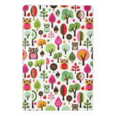 rosafarbenes Blattbaum Retro-Eulen-Muster Mini Klemmbrett (Rückseite)
