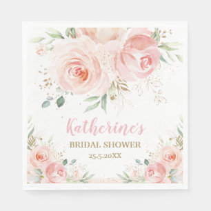 Rosafarbenes Blumen- Braut- Baby Shower Geburtstag Serviette