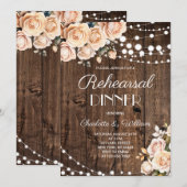 Rosafarbenes Blumenprobedinner Einladung (Vorne/Hinten)