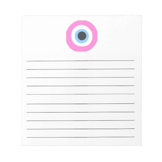 rosafarbenes böse Auge Notizblock (Vorderseite)