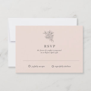 Rosafarbenes botanisches elegantes Gartenhochzeit RSVP Karte