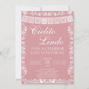 Rosafarbenes Cielito Lindo Mexican Fiesta-Einladun Einladung