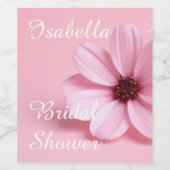 Rosafarbenes Cosmos-Blumen-Brautparty-Script-Desig Weinetikett (Einzelnes Label)