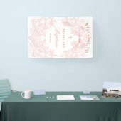 rosafarbenes Design Taufe Willkommen Banner (Messe)