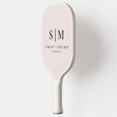 Rosafarbenes einfaches Paar-Monogramm-Initialen-Ho Pickleball Schläger (Links)