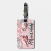 Rosafarbenes/flamingo-Gepäcketikett Gepäckanhänger (Rückseite vertikal)