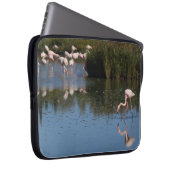 Rosafarbenes flammendes Computerkissen Laptopschutzhülle (Vorne Rechts)