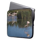 Rosafarbenes flammendes Computerkissen Laptopschutzhülle (Vorderseite Links)