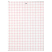 Rosafarbenes Gingham-Klassik-Monogramm Klemmbrett (Rückseite)