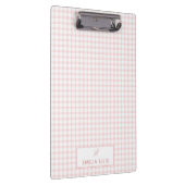 Rosafarbenes Gingham-Klassik-Monogramm Klemmbrett (Rechts)