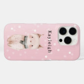Rosafarbenes Katzen-Konfetti-Punkte Case-Mate iPhone Hülle (Rückseite (Horizontal))