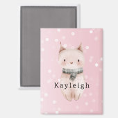 Rosafarbenes Katzen-Konfetti-Punkte Magnet (Vorderseite/Rückseite)