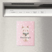 Rosafarbenes Katzen-Konfetti-Punkte Magnet (In Situ (Geschirrspüler))