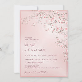 Rosafarbenes Kirschblüten-Foto für eine unverbindl Einladung