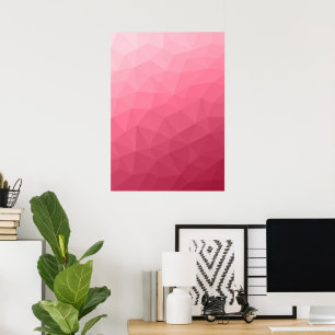 Rosafarbenes Licht Gradient geometrisches Maschenm Poster