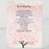 Rosafarbenes Märchen-Hochzeitsprogramm (Rückseite)