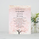 Rosafarbenes Märchen-Hochzeitsprogramm (Stehend Vorderseite)