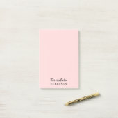 Rosafarbenes Monogramm Minimalistisches Design Post-it Klebezettel (Auf Schreibtisch)