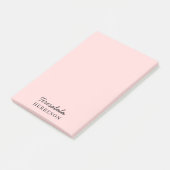 Rosafarbenes Monogramm Minimalistisches Design Post-it Klebezettel (angewinkelt)